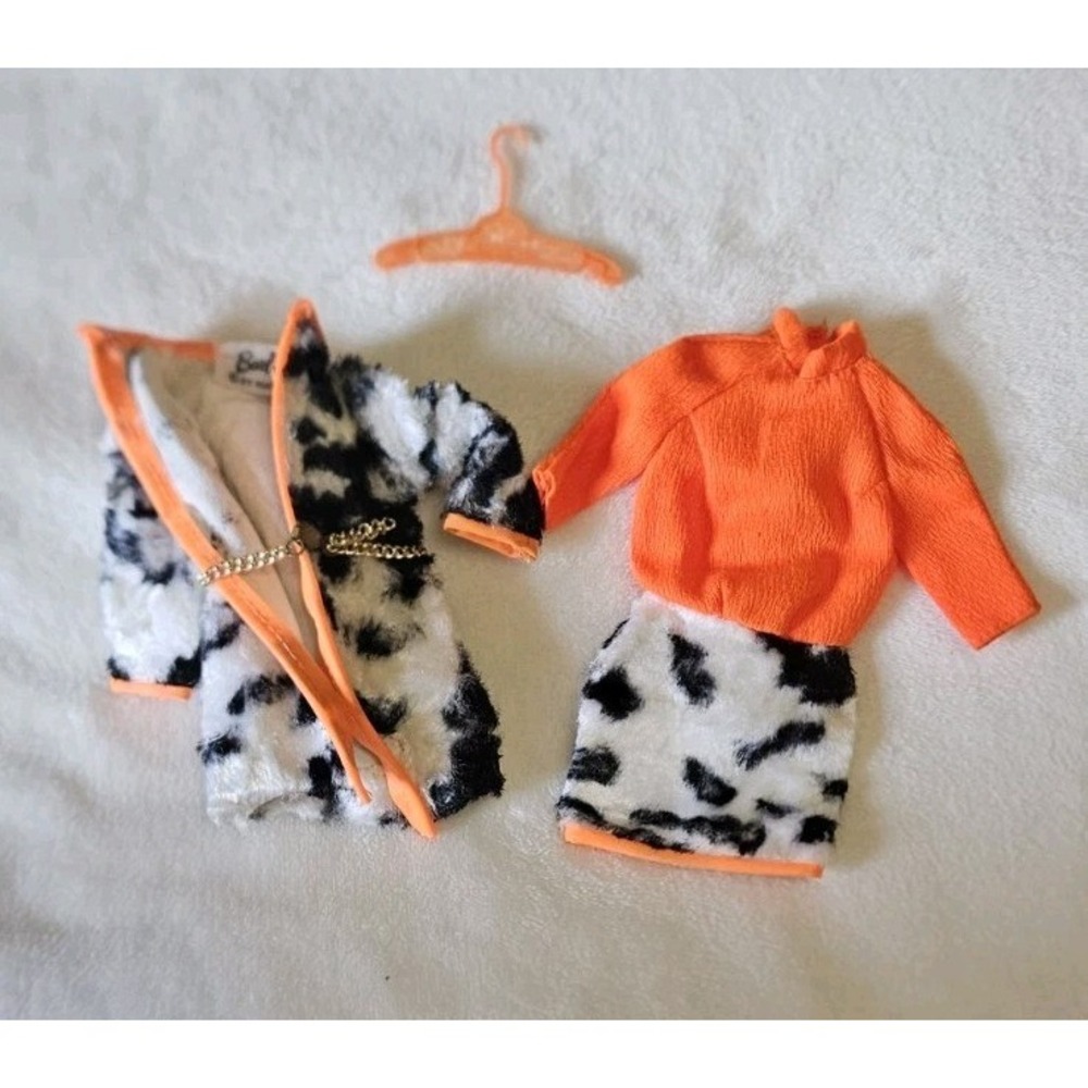 Vintage 1969 Barbie Plush Pony Outfit #1873 Cow Print Set Mattel